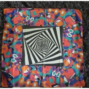 Cybele Retro Multicolored Geometric Square Multifunctional Sheer Scarf Italy